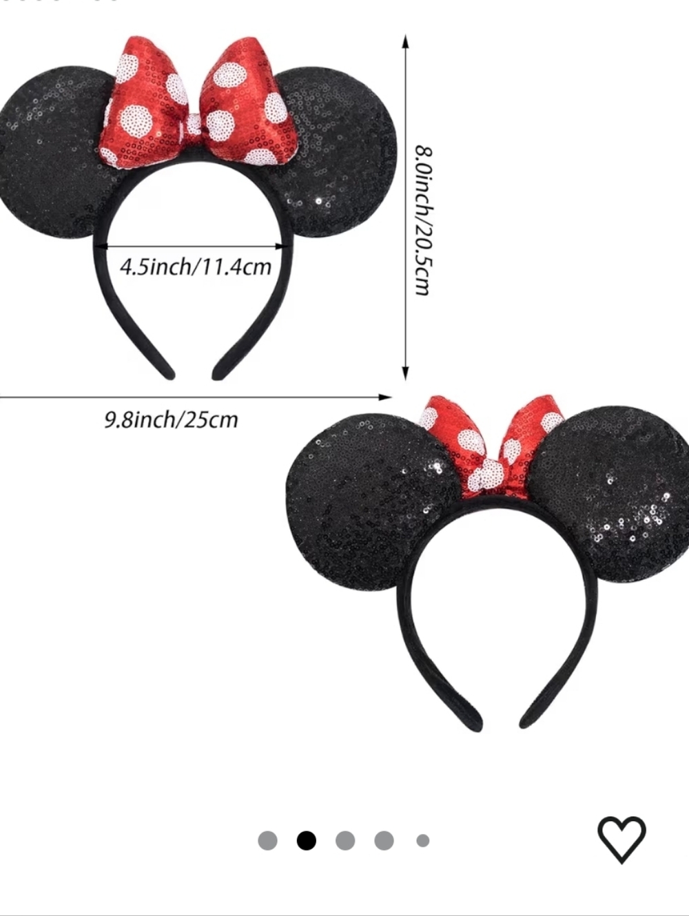Plush Sequin Mouse Ears Headband - Picture 2 of 8